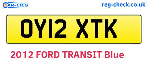 OY12XTK are the vehicle registration plates.