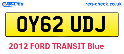 OY62UDJ are the vehicle registration plates.