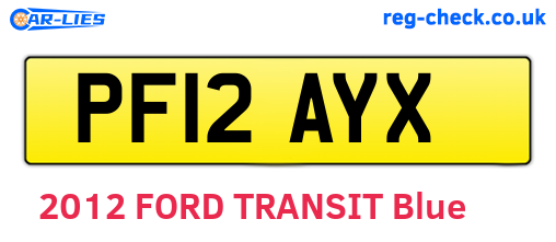 PF12AYX are the vehicle registration plates.