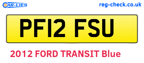 PF12FSU are the vehicle registration plates.