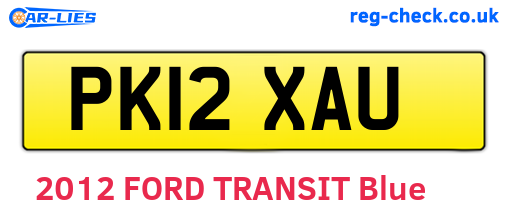 PK12XAU are the vehicle registration plates.