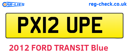 PX12UPE are the vehicle registration plates.