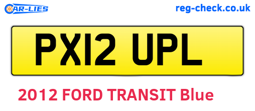 PX12UPL are the vehicle registration plates.