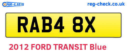RAB48X are the vehicle registration plates.