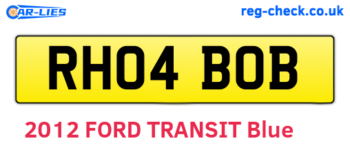 RH04BOB are the vehicle registration plates.