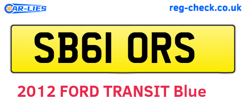 SB61ORS are the vehicle registration plates.