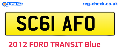 SC61AFO are the vehicle registration plates.