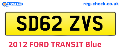 SD62ZVS are the vehicle registration plates.