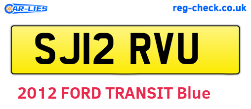 SJ12RVU are the vehicle registration plates.