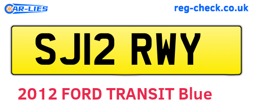 SJ12RWY are the vehicle registration plates.