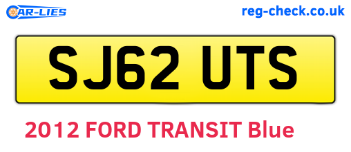 SJ62UTS are the vehicle registration plates.