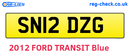 SN12DZG are the vehicle registration plates.