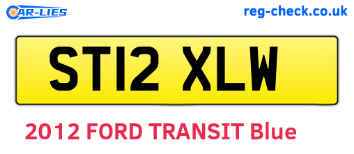ST12XLW are the vehicle registration plates.