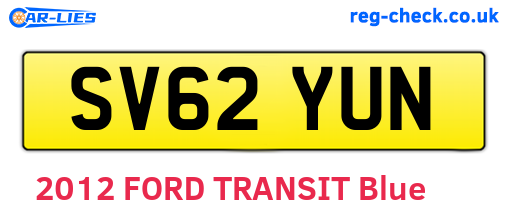 SV62YUN are the vehicle registration plates.
