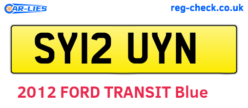 SY12UYN are the vehicle registration plates.