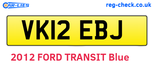 VK12EBJ are the vehicle registration plates.