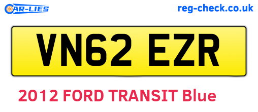 VN62EZR are the vehicle registration plates.
