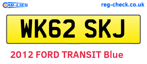 WK62SKJ are the vehicle registration plates.