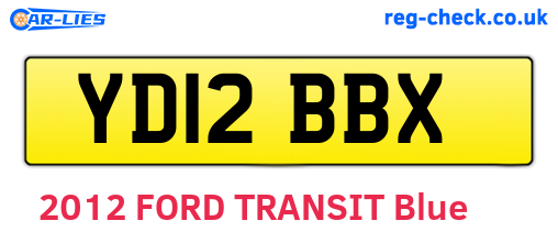 YD12BBX are the vehicle registration plates.