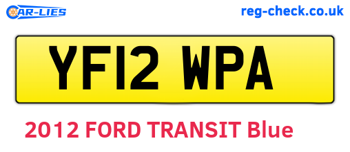 YF12WPA are the vehicle registration plates.