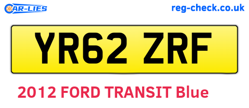 YR62ZRF are the vehicle registration plates.