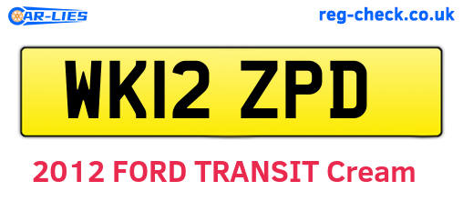 WK12ZPD are the vehicle registration plates.