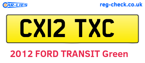 CX12TXC are the vehicle registration plates.