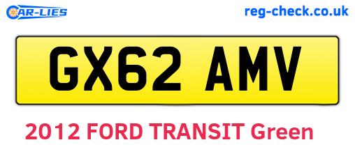 GX62AMV are the vehicle registration plates.