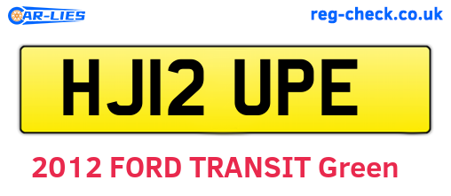 HJ12UPE are the vehicle registration plates.