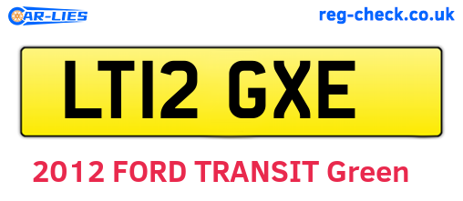 LT12GXE are the vehicle registration plates.