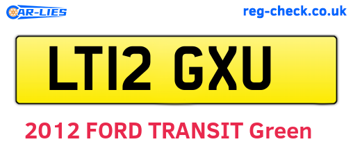 LT12GXU are the vehicle registration plates.