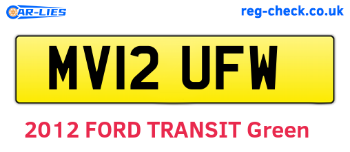 MV12UFW are the vehicle registration plates.
