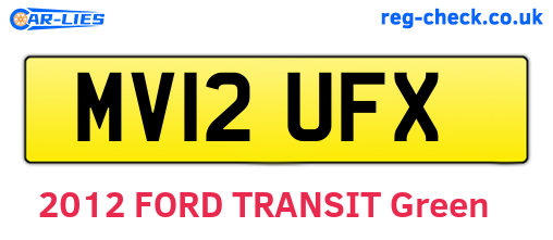 MV12UFX are the vehicle registration plates.