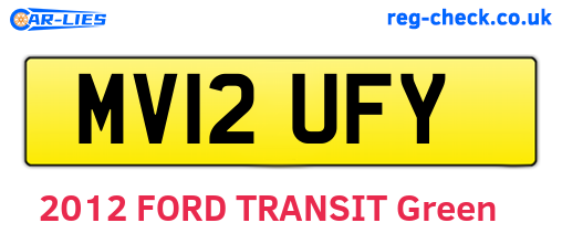MV12UFY are the vehicle registration plates.