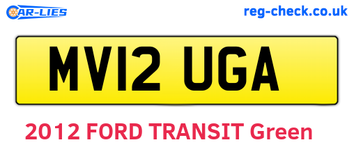 MV12UGA are the vehicle registration plates.