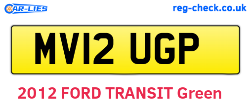 MV12UGP are the vehicle registration plates.