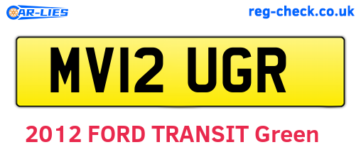 MV12UGR are the vehicle registration plates.