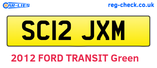SC12JXM are the vehicle registration plates.