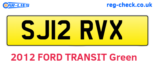 SJ12RVX are the vehicle registration plates.
