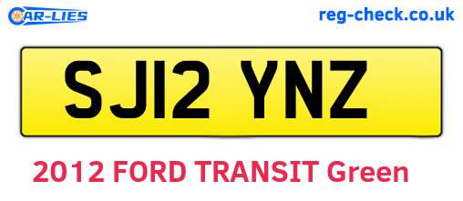 SJ12YNZ are the vehicle registration plates.