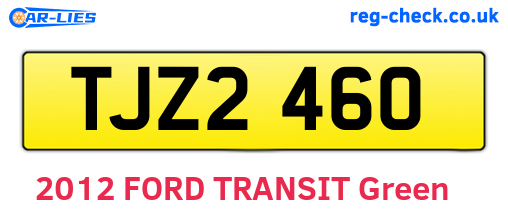 TJZ2460 are the vehicle registration plates.