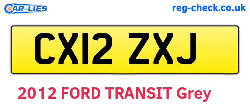 CX12ZXJ are the vehicle registration plates.
