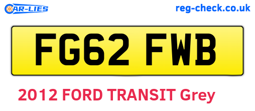 FG62FWB are the vehicle registration plates.
