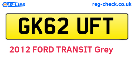 GK62UFT are the vehicle registration plates.