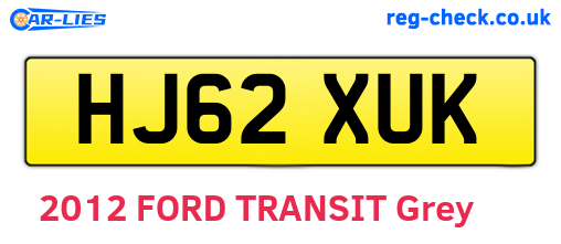HJ62XUK are the vehicle registration plates.