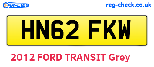HN62FKW are the vehicle registration plates.