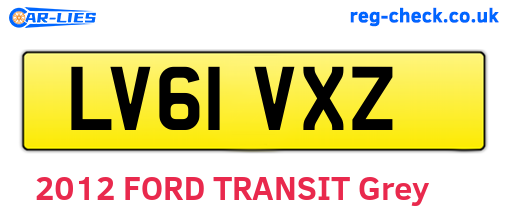 LV61VXZ are the vehicle registration plates.