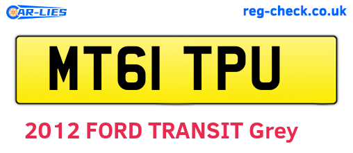 MT61TPU are the vehicle registration plates.