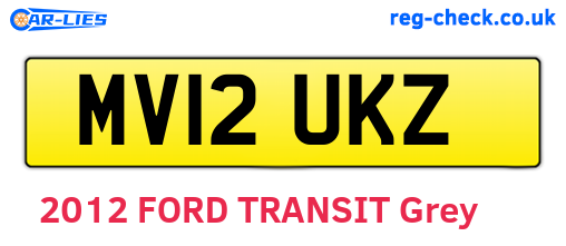 MV12UKZ are the vehicle registration plates.