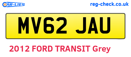 MV62JAU are the vehicle registration plates.
